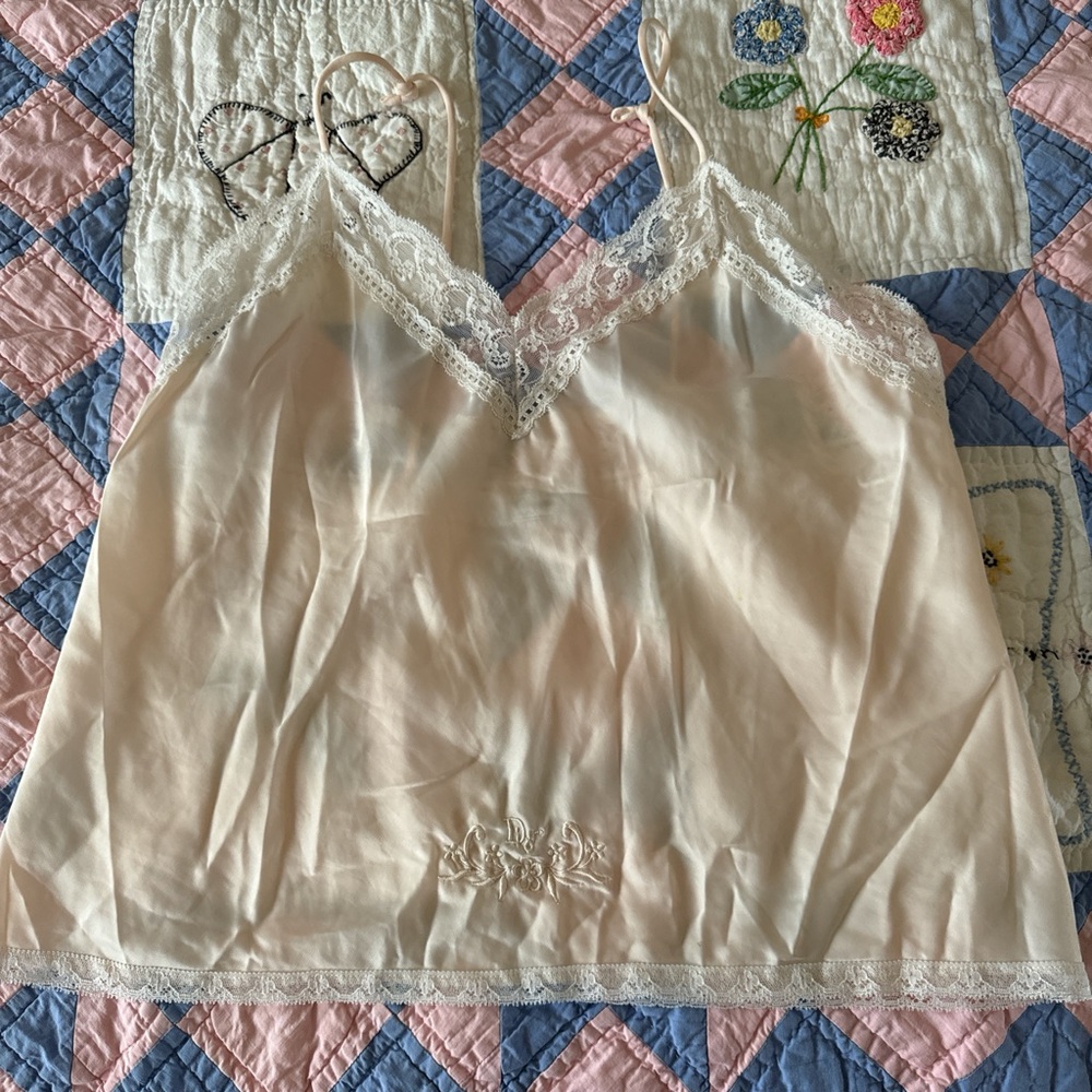 Sheer Lace Trim Christian Dior Camisole